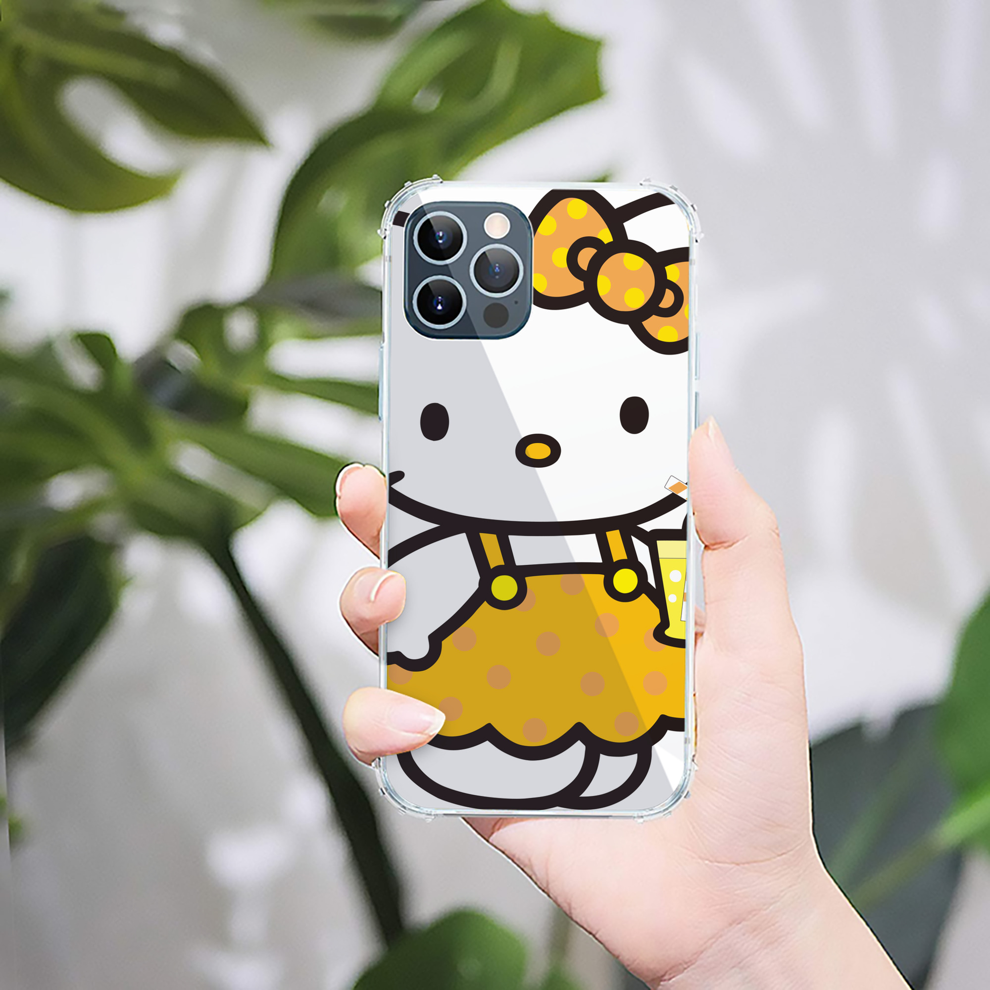 （画像用） Hello Kitty ハローキティ 【iPhone 12シリーズ対応】透明スマホケース（クリアソフトケース）